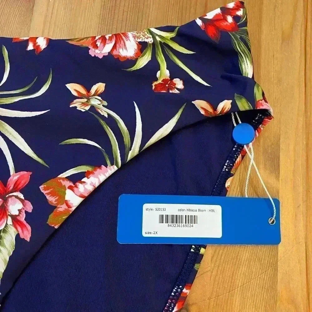Bare Necessities Birdsong Mid Waist Bikini Bottom Floral Hibiscus Bloom